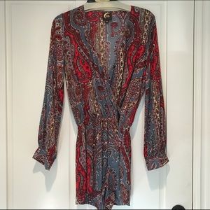 Blu Moon long sleeve paisley romper.